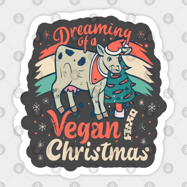 I'm Dreaming of a Vegan Christmas Funny Men Women Sticker by rhazi mode plagget